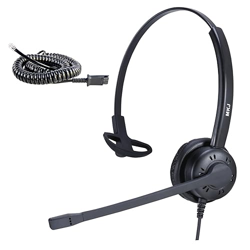 MKJ Cisco Telephone Headset with Microphone Noise Canceling Corded RJ9 Call Center Office Phone Headset for Cisco CP-7861 7942G 7941G 7945G 7960 7961G