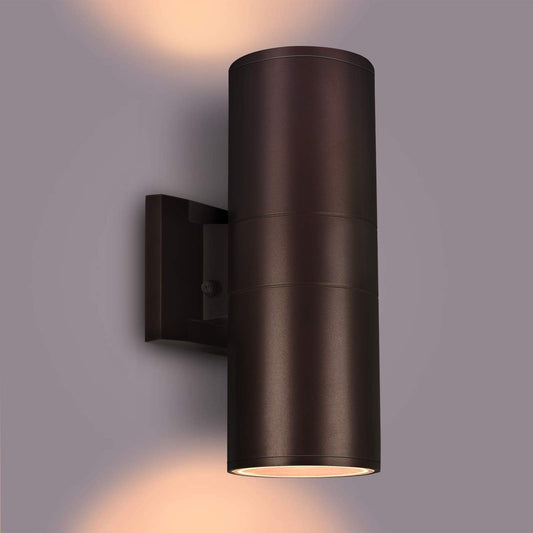 rosykite Outdoor Wall Lights Dusk to Dawn Exterior Lighting Fixtures, ETL Listed Cylinder Up Down Outdoor Porch Light,Modern Outdoor Sconce Lights