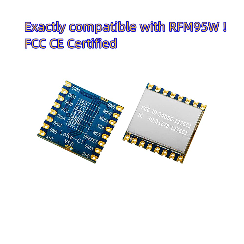 Lubeby Smart LoRa Ultra Long Range Transceiver, Compatible with RFM95W Wireless Transceiver Module 915MHz SPI Port SX1276 LoRa Module LoRa1276-C1 (2