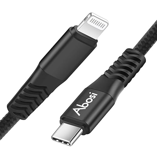 Abosi Charger Cable USB C to Lightning Cable 10Ft [Apple MFi Certified] Durable Braided Nylon Type C to Cable Fast Charge for 12/12 Pro/12 Mini/11…