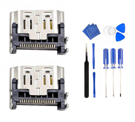 2 Pack HDMI Port Replacement for Sony PlayStation 5 PS5 Display Socket Interface Jack Connector with Tools Kits CFI-1015A CFI-1015B EDM-010 (Sony