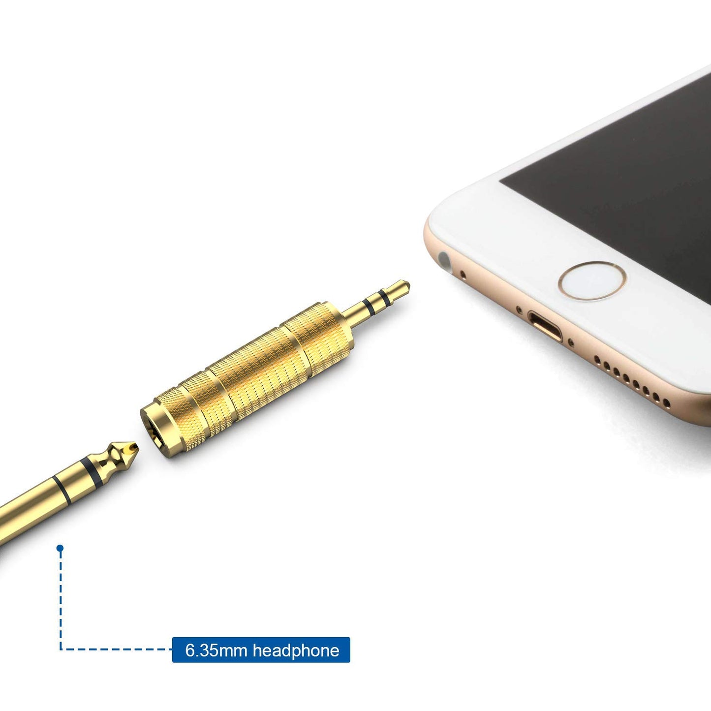 DIGITNOW Headphone Adapter 6.35mm (1/4 Inch) Male to 3.5mm (1/8 Inch) Female and 3.5 mm Male Plug to 6.35 mm Female Jack, Audio Stereo TRS Converter