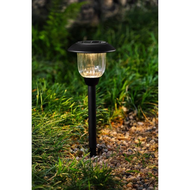 Living Accents 3010844 0.2 watt Black Solar Powered LED Pathway Light, Pack of 12