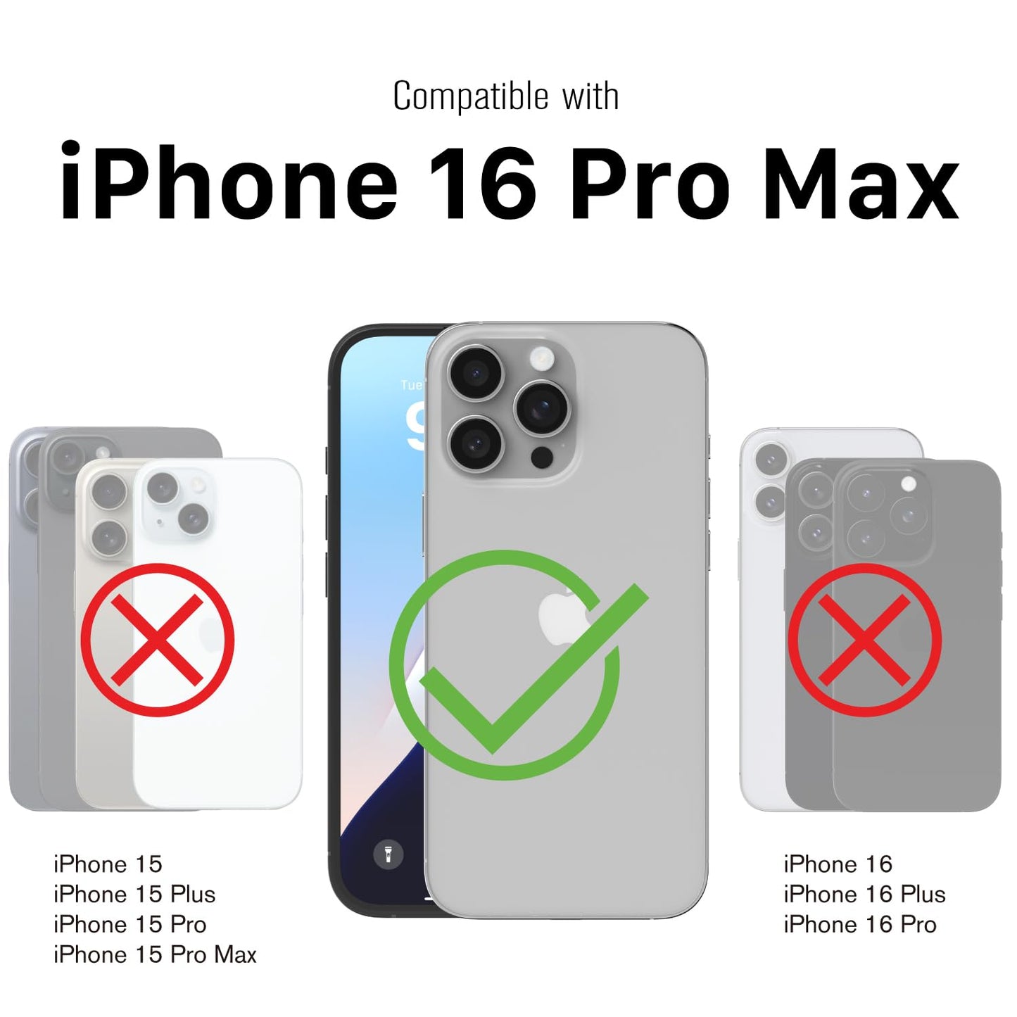 VENA vCommute for iPhone 16 Pro Max Wallet Case, [Military Grade Drop Protection] Flip Leather Cover Slot Card Holder with Kickstand - Black