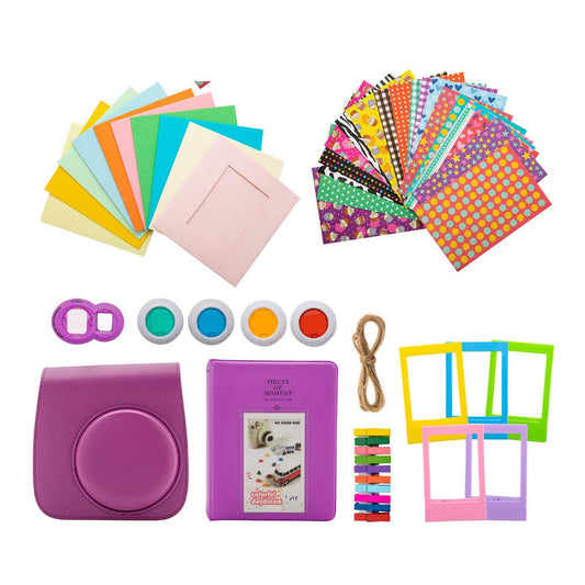 Focus instax Mini 7-in-1 Accessory Bundle for Fujifilm Mini 11/9 / 8/8 Plus Instant Cameras (Purple)