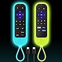 [2 Pack] Climberer Remote Case Cover Compatible with Roku Ultra/Roku Voice Remote Pro (2nd Edition) & Rechargeable Roku Pro, Glow in The Dark Makes it