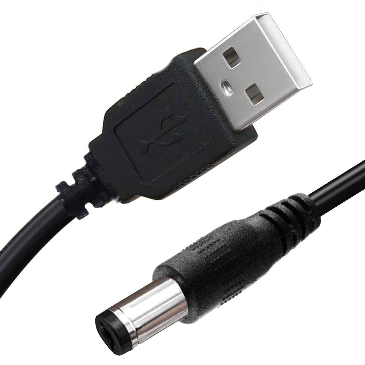 USB DC 5V to DC 5V Cable - USB to 5V Voltage Power Supply Cable with DC Jack 5.5 x 2.1mm for Fan, Table Lamp, Bluetooth Audio, Wireless Router