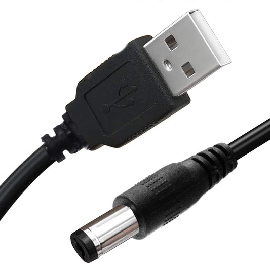 USB DC 5V to DC 5V Cable - USB to 5V Voltage Power Supply Cable with DC Jack 5.5 x 2.1mm for Fan, Table Lamp, Bluetooth Audio, Wireless Router