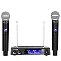 MicrocKing Wireless Microphone System Dynamic Handheld Microphones,150 Ft Operating Range,16 Hours Continuous Use,Ideal for Karaoke, Party, DJ