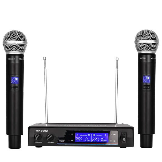 MicrocKing Wireless Microphone System Dynamic Handheld Microphones,150 Ft Operating Range,16 Hours Continuous Use,Ideal for Karaoke, Party, DJ