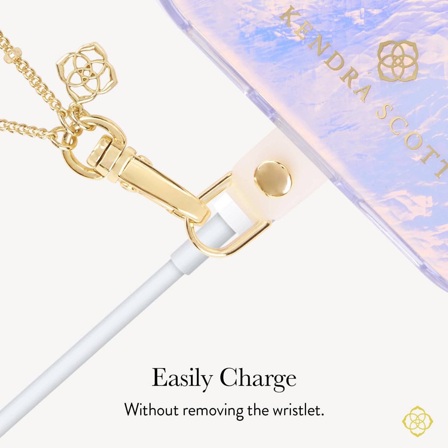 Kendra Scott Phone Charm Wrist Strap - Detachable Cell Phone Lanyard - Abbie Mother of Pearl