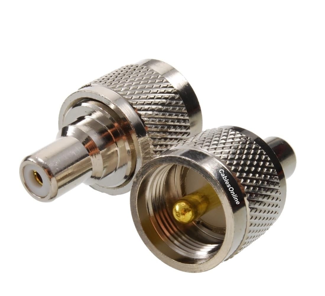 CablesOnline, 2-Pack RCA Female to UHF PL259 Male 50-ohm RF Coaxial Adapter, RF-192-2