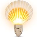Nautical Crush Trading Seashell Night Light - Beach Night Light with Natural Clam Shell Light for Bathroom - Sea Shell Lamp - Seashell Lamp Plug Into