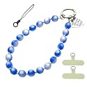 NUANJUYU Vibrant Beaded Phone Lanyard | Handmade Strap for Phone, Keys, Purse, Bag | Anti-Drop Safety Gift (Ocean Blue)