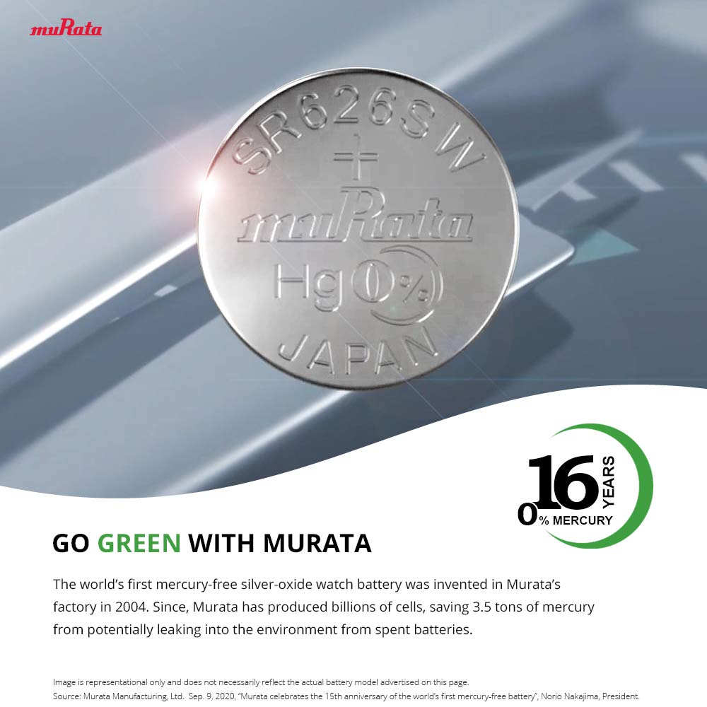 Murata 393/309 Battery SR48/W/SW 1.55V Silver Oxide Watch Button Cell (10 Batteries)