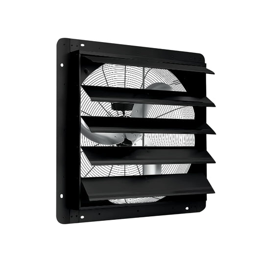 IDEALHOUSE 24 Inch Shutter Exhaust Fan, Wall Mounted Aluminum Vent Fan with Automatic Shutter, 3500 CFM High Speed Airflow for Garage, Attic