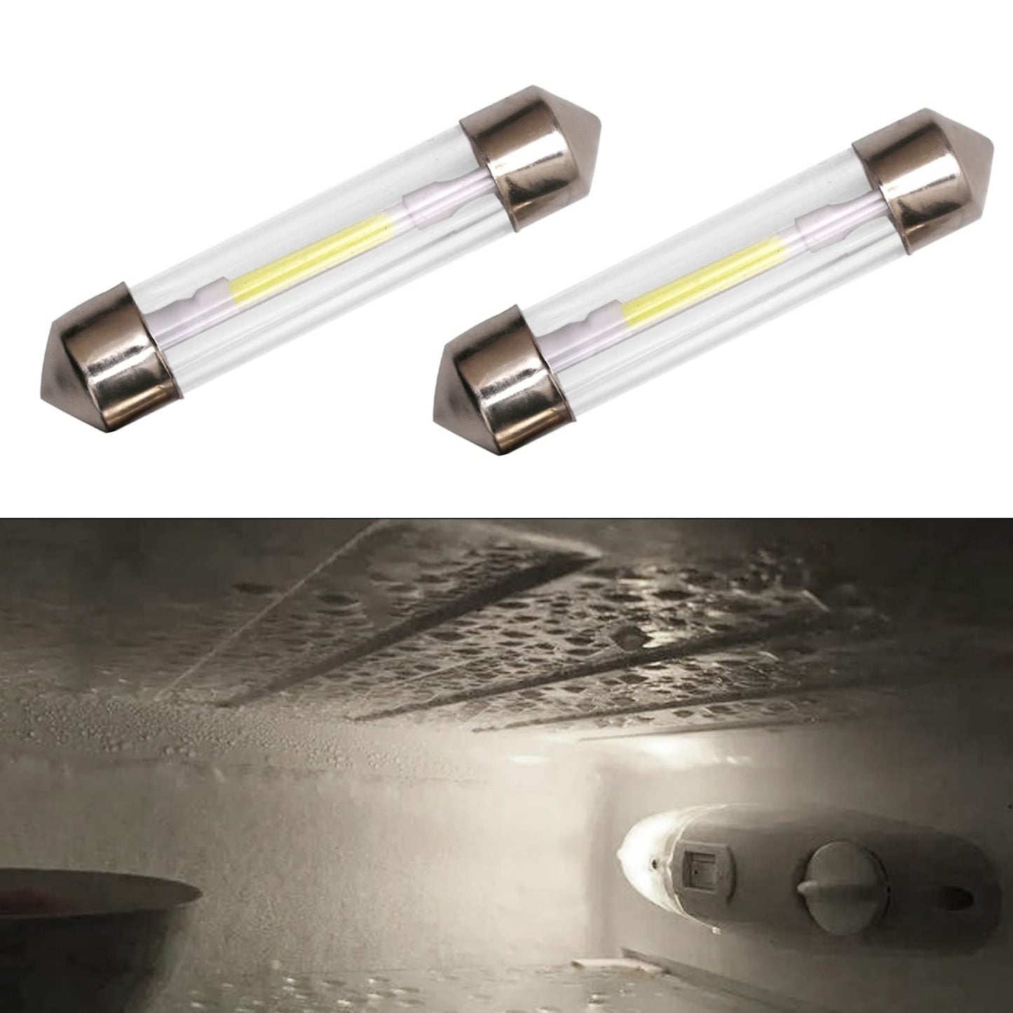 RUIFUU 2Pcs RV Refrigerator Light Bulbs,DC12V Replacement RV Fridge Bulb