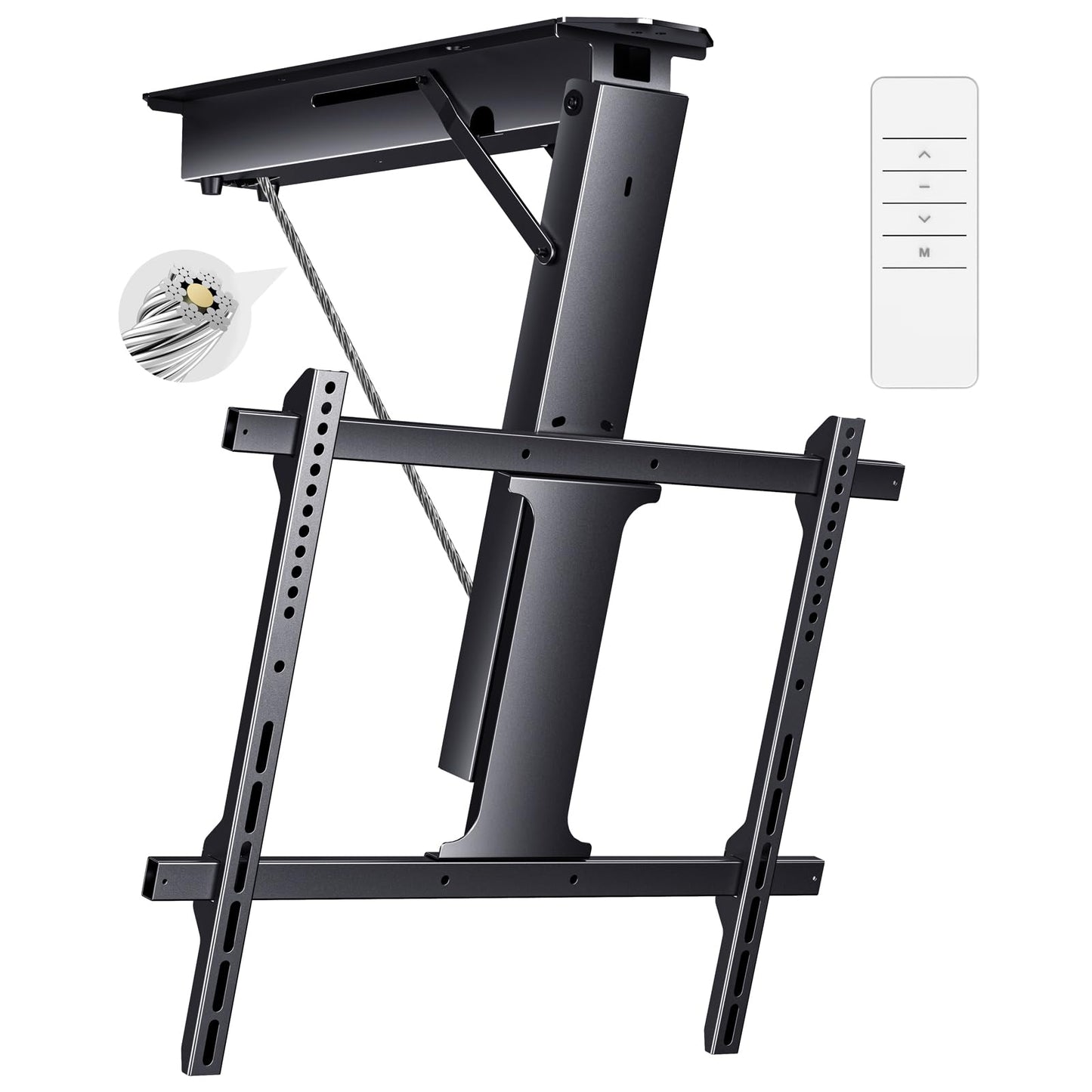 Yegosh Electric Ceiling TV Mount, Remote Adjustable Flip Down Bracket for 32 to 70 Inch Flat Curved Screen TVs Max VESA 600x400mm, Motorized TV