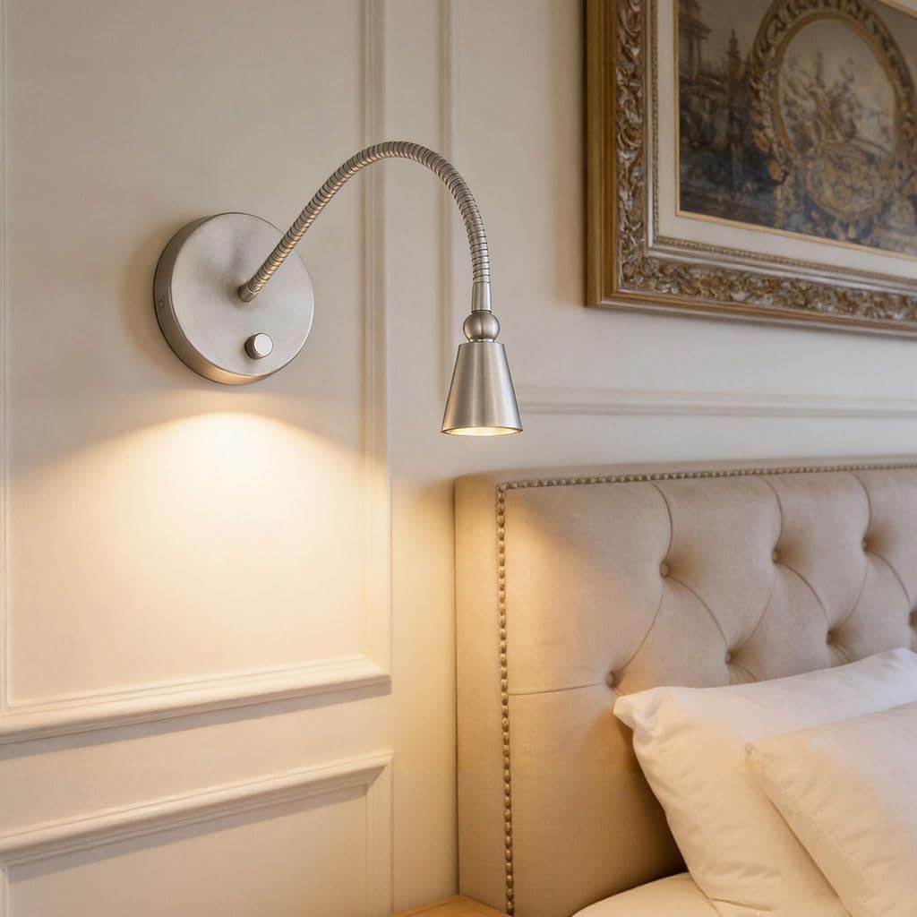 HomeFocus Bedside Wall Light,Eye-Caring LED Reading Wall Lamp,Dimmable Wall Light,Wall Sconces