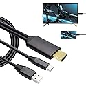 ECDREAM USB-C to HDMI Adapter, 6Ft Wired Screen Mirroring Cable with 2-in-1 Display & Charging for MacBook Pro/iPad Pro/Chromebook/S-amsung Phones
