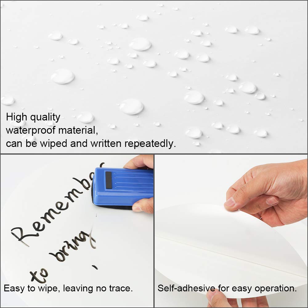 White Dry Erase Dots Circles for Tables Dry Erase Spots for Desks, 8 Pcs