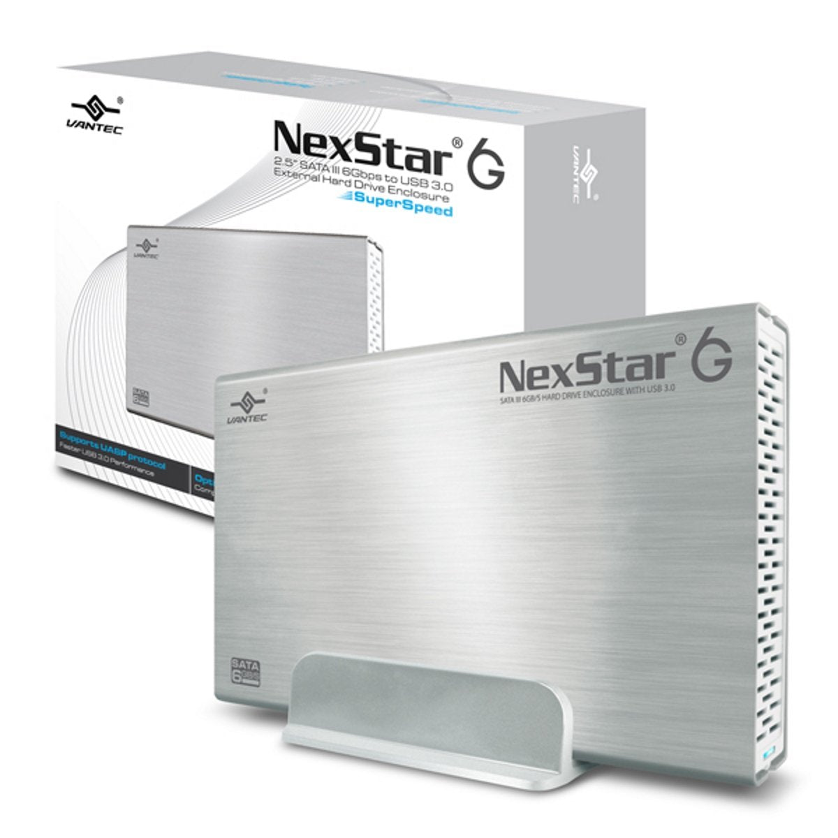 Vantec 3.5-Inch SATA 6Gb/s to USB 3.0 HDD Enclosure, Silver (NST-366S3-SV)