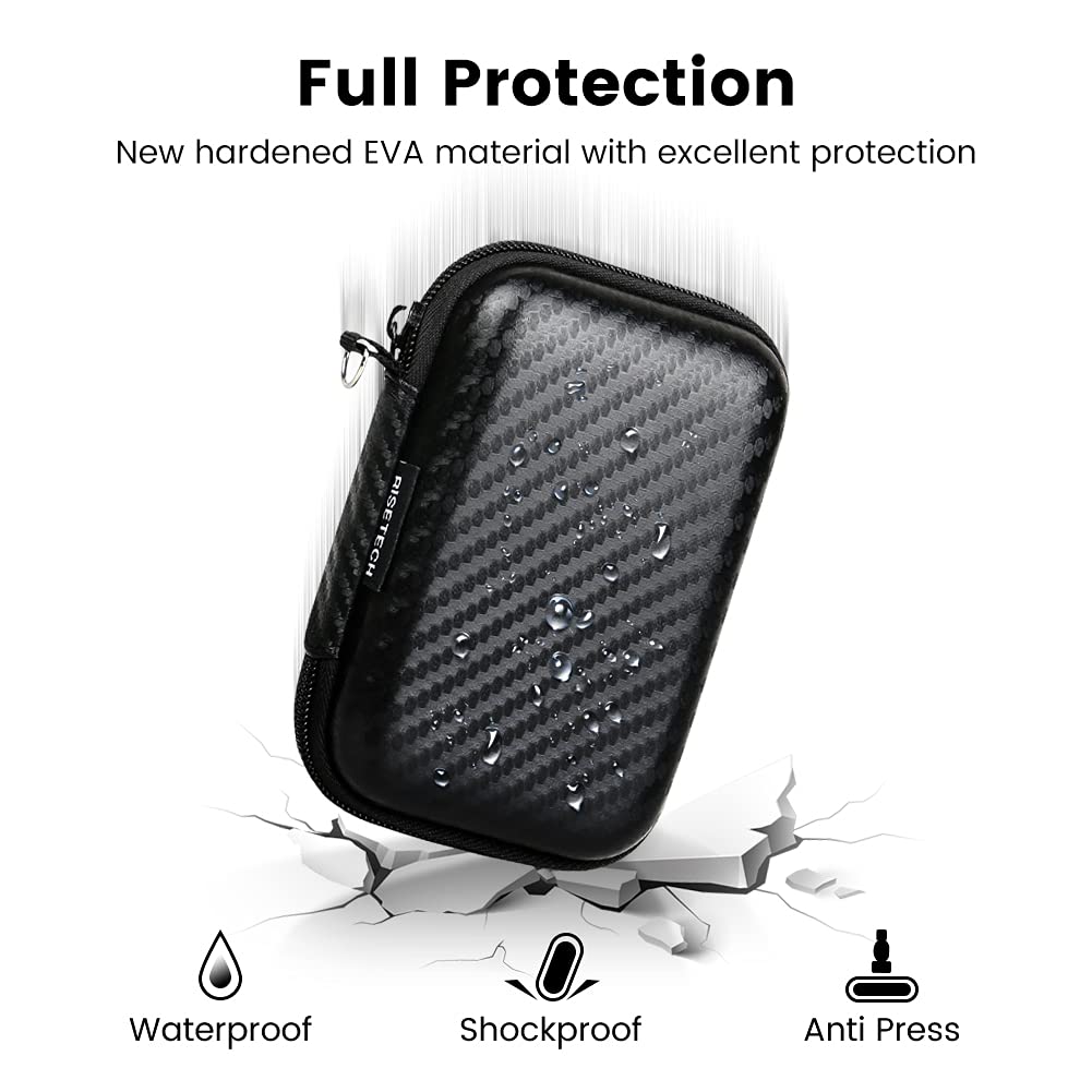 Earbud Case, RISETECH Earphone Carrying Case Holder Storage Mini Bag Headphone Small Pouch Cell Phone Accessories Organizer for EarPods Airpods Beats