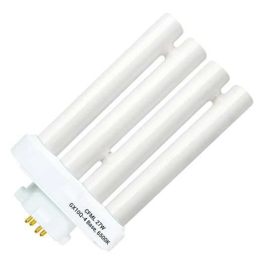 ARSUK 27W 4-Pin GX10Q-4 CFL Bulb, 6500K Daylight | FML27 Lamp Quad Tube 4-Prong Light Bulb Plug-in Compact Fluorescent Light 27 Watt Replacement Lamp