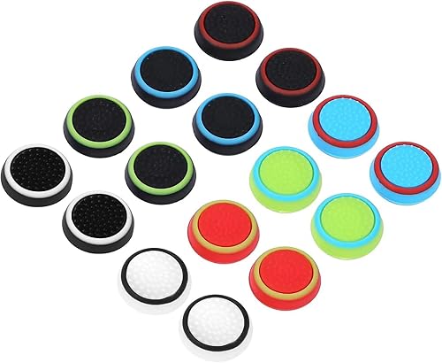 Obeka Compatible with 8 Pairs Thumb Grips Silicone Analog Stick Covers Thumbstick Controller Replacement Joystick Cap PS4 PS3 PS2 Xbox One Xbox 360