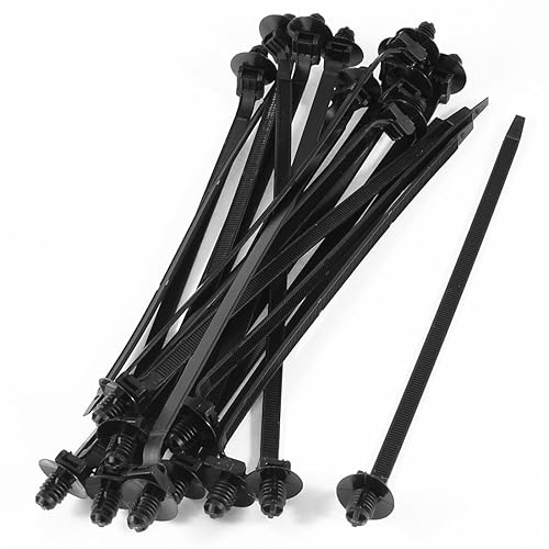 uxcell Nylon Push Mount Electrical Cable Zip Tie, 183mm x 5mm, 20 Pcs, Black