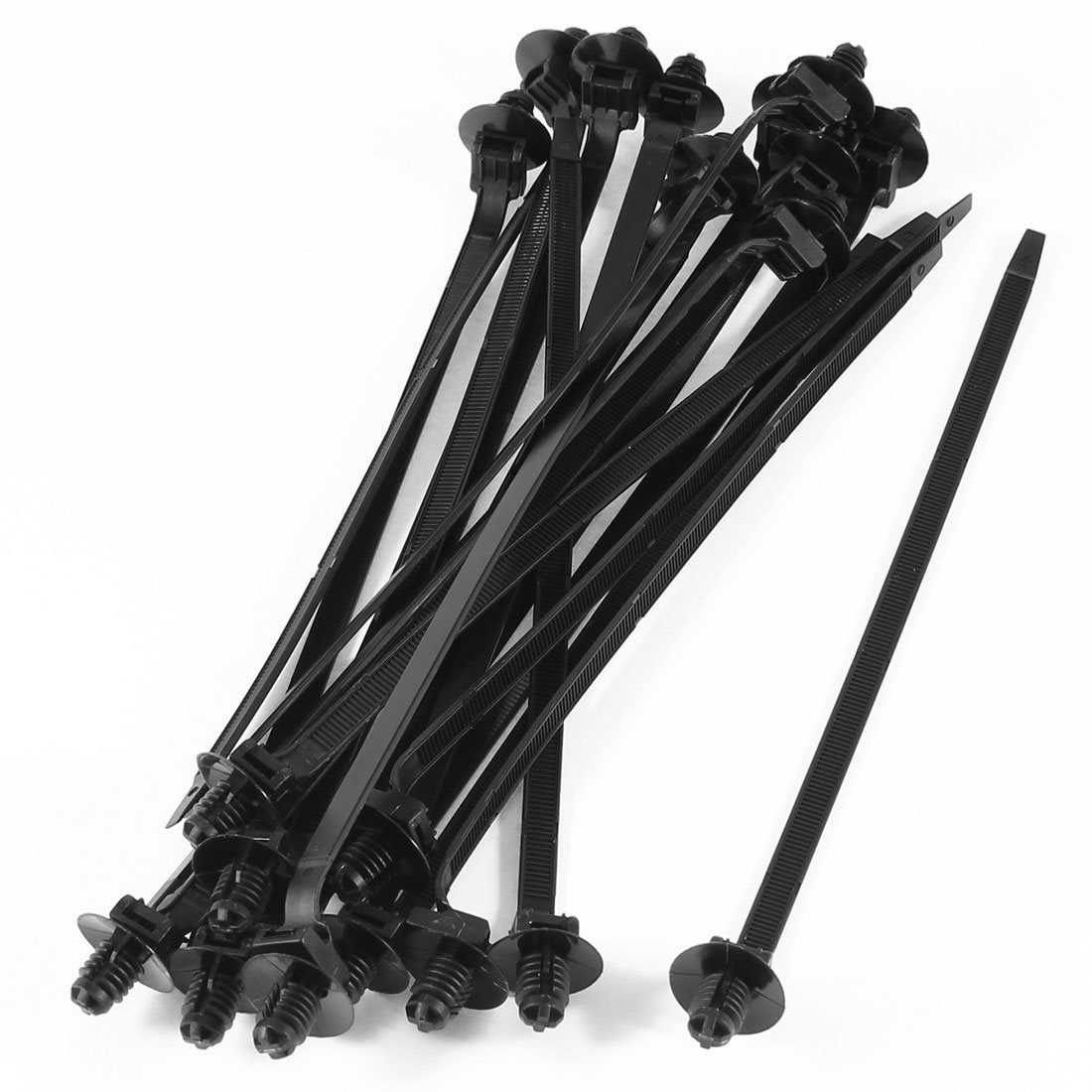 uxcell Nylon Push Mount Electrical Cable Zip Tie, 183mm x 5mm, 20 Pcs, Black