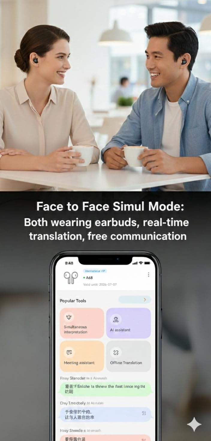[2026 AI] Translation Earbuds, Invisible Sleep Headphones for Side Sleepers, Wireless Buds Support 144 Languages Real-Time Simultaneous…