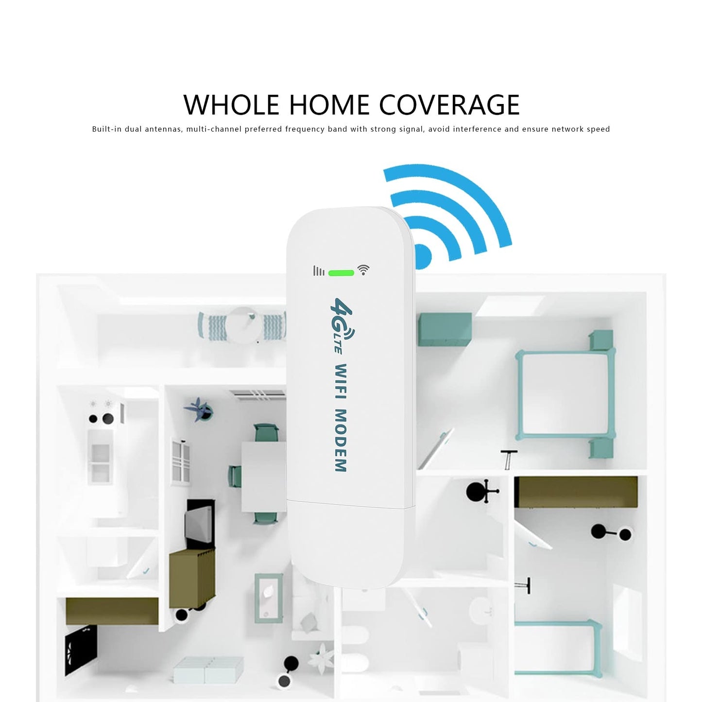 VSVABEFV Portable Sim Hotspot 150Mbps 4G WiFi Dongle Unlocked Mobile Wireless Network Hotspot Device LTE Modem Router Pocket Portable WiFi Hotspot