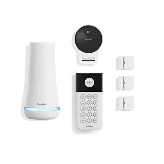 SimpliSafe 6 Piece Wireless Home Security System with Outdoor Camera - Optional 24/7 Professional Monitoring - No Contract - Compatible with Alexa