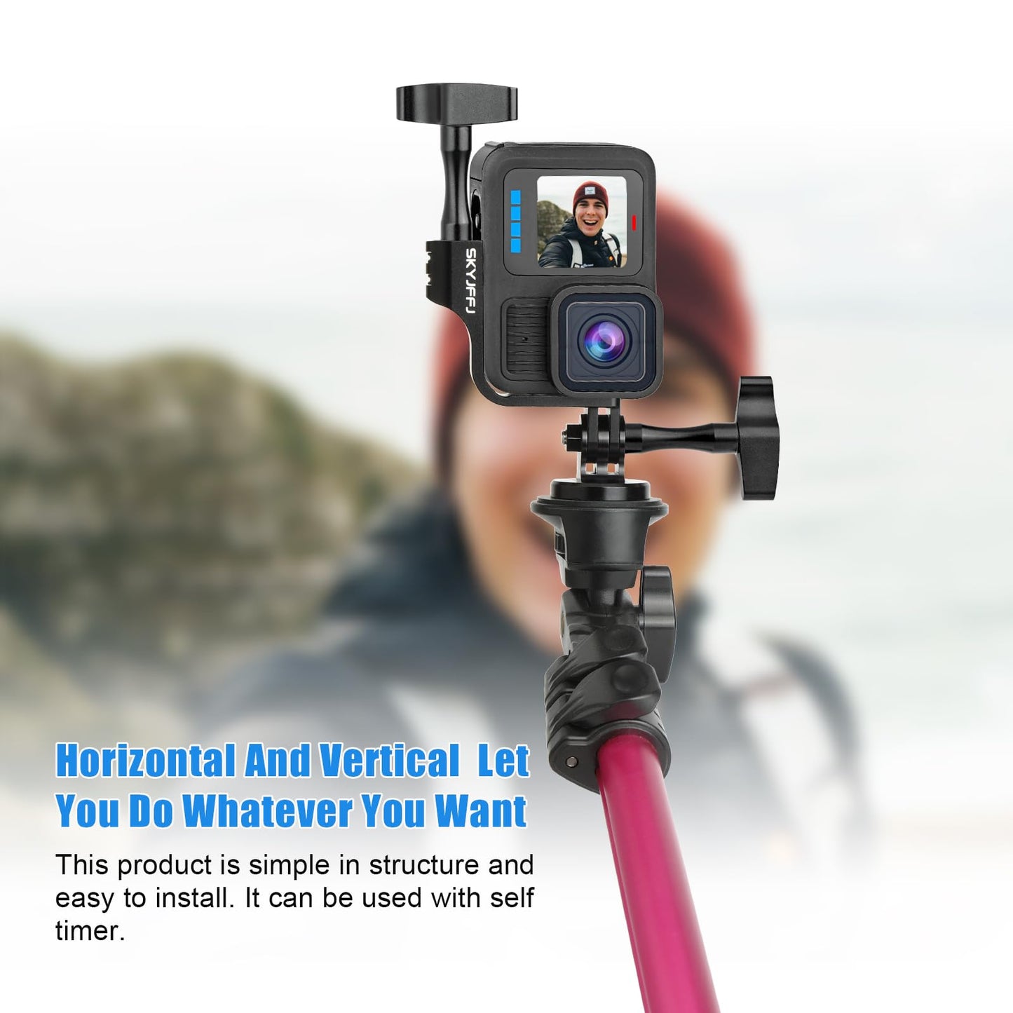 SKYJFFJ 90 Degree Aluminum Vertical Bracket Adapter for GoPro Hero 13/12/11/10/9 Black (Flying Wing)