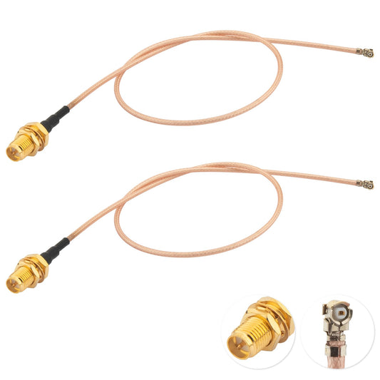 Kaunosta U.FL/MHF1 Cable (12inch 2-Pack) MHF1 to RP-SMA Female Bulkhead RG178 Cable for MHF1 (U.FL) Mini PCI-E Interface Mini PCIe Cards WiFi