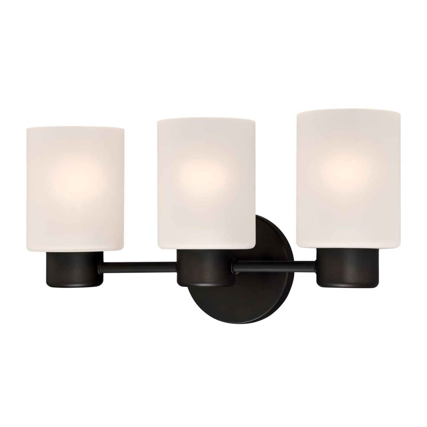 Westinghouse 6354100 Sylvestre Three-Light Indoor Wall Fixture, Oil Rubbed Bronze Finish with Frosted Glass