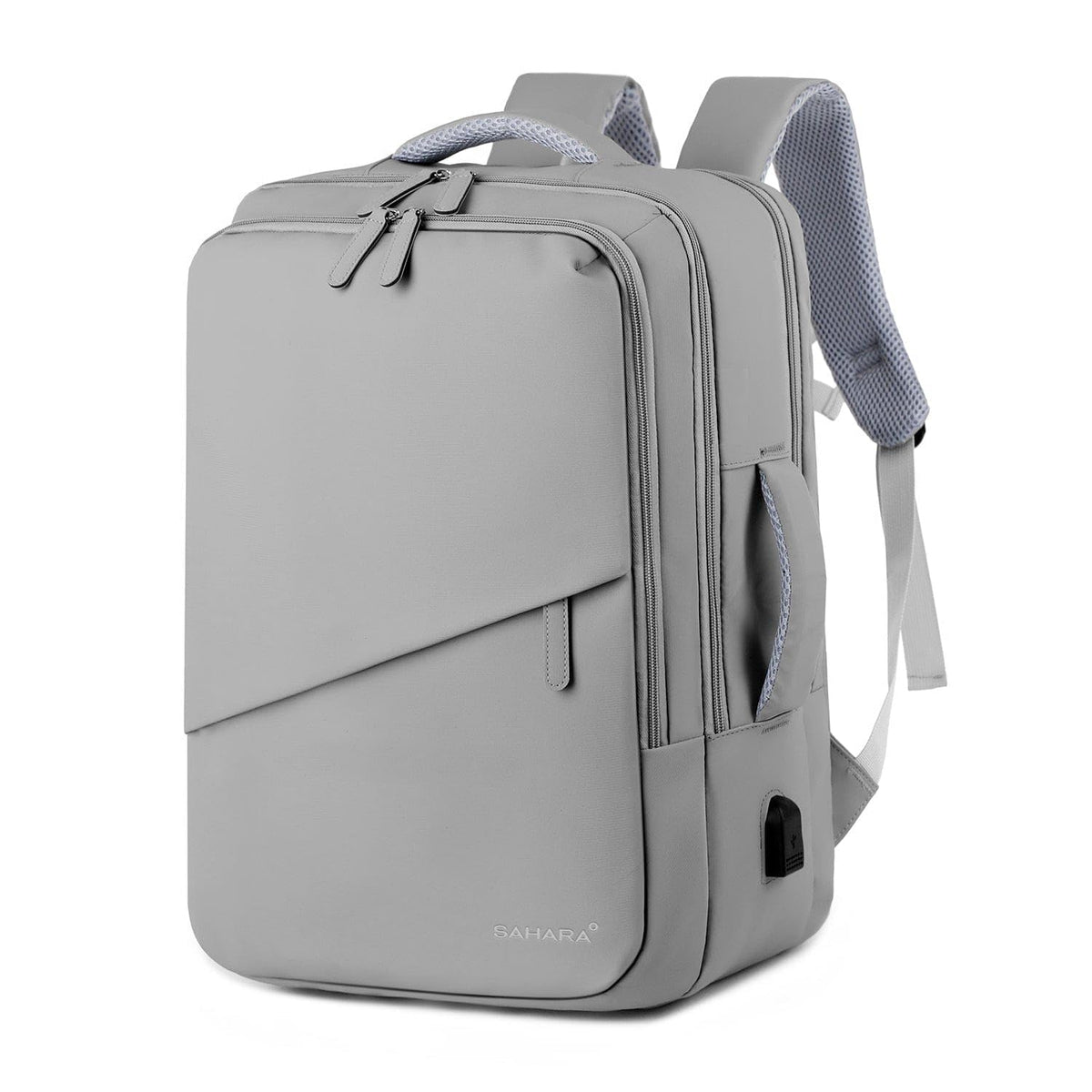 SAHARA - Multi-Compartment Travel & Laptop Backpack with USB Charging Port for Laptops up to 16-inch, Gray, (LT00100)