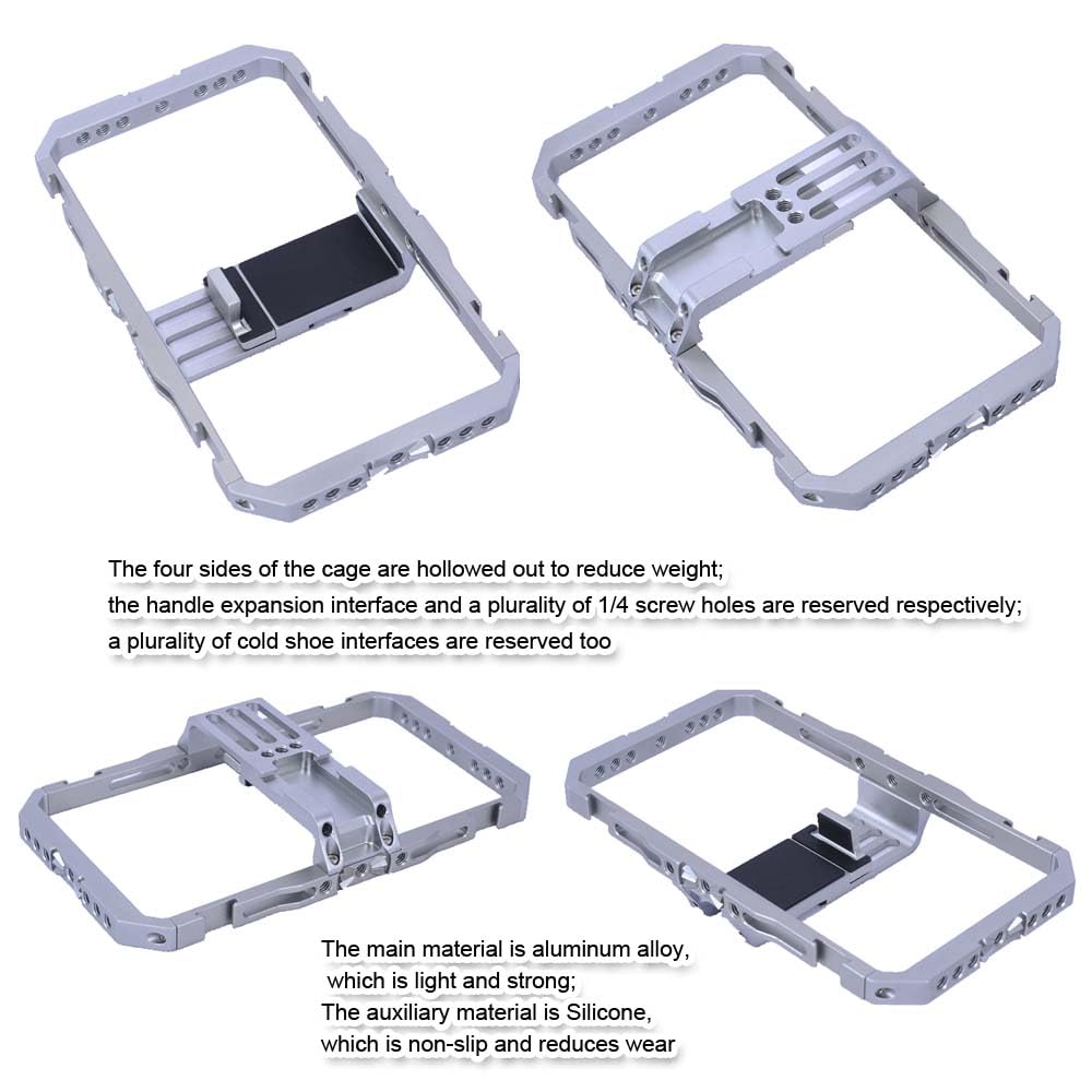 Dual Handheld Metal Stabilizer Bracket Holder for Smart Mobile Phone Shooting, Universal Fully Surrounded Photography Cage for Smart Mobile Phone