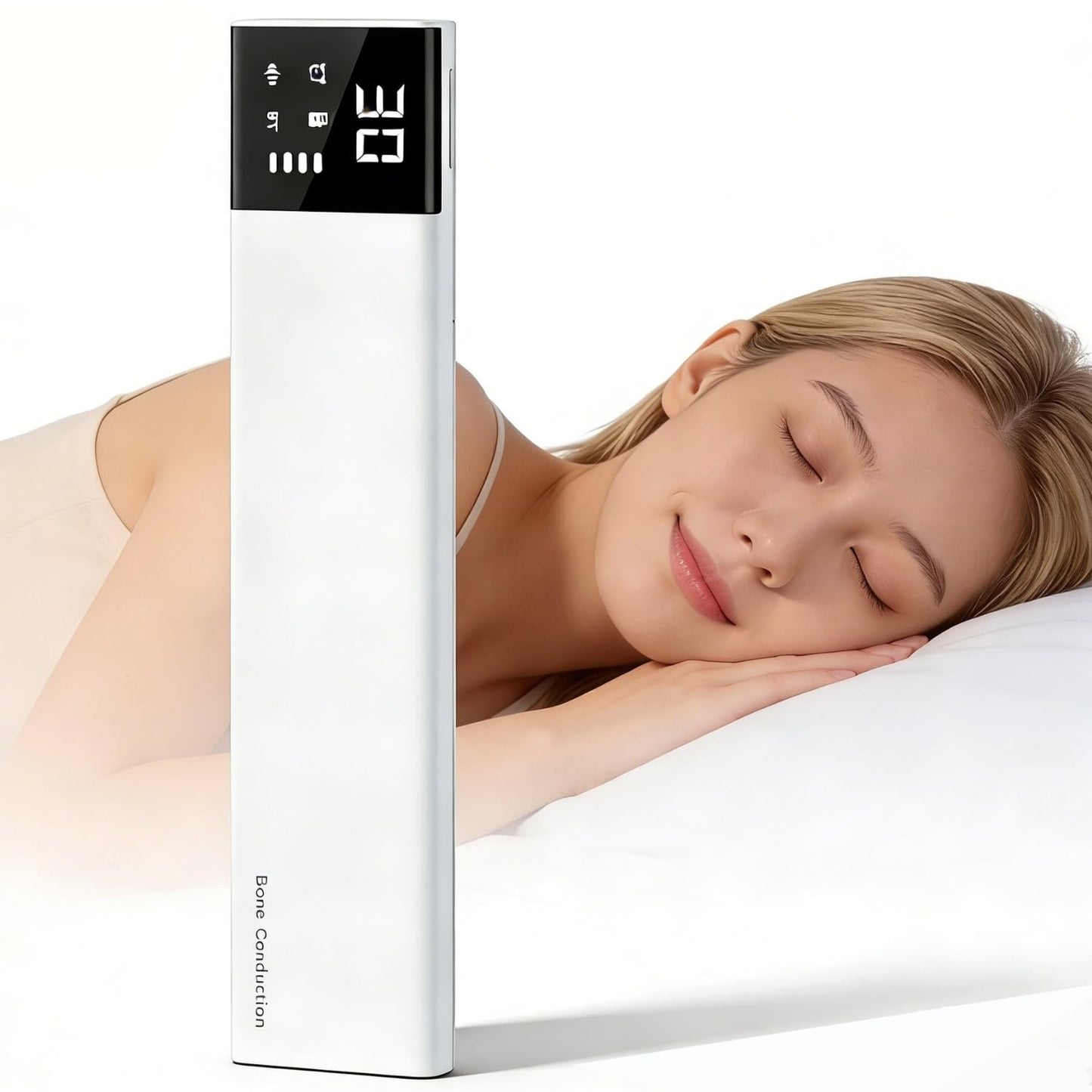 Pillow Speaker for Sleeping, Bone Conduction Speaker, Bedside Speaker with 36 Built-in White Noise, Auto Off Timer, Portable for Home & Travel