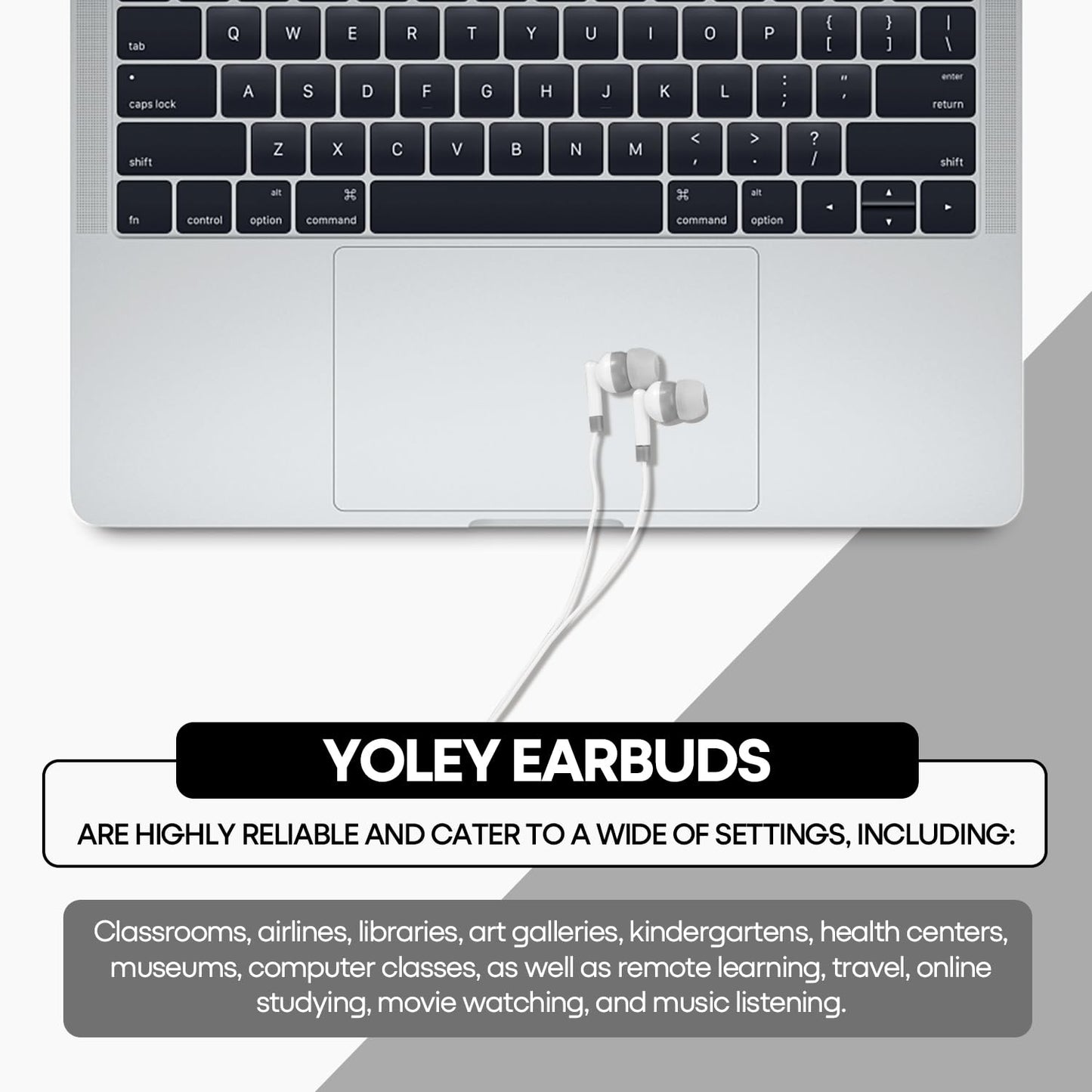 Yoley Bulk Earbud Headphones 50 Pack for School Classroom Kids, Wholeslae Wired Durable Earphones Class Set for Students Children Toddler Teens Boys