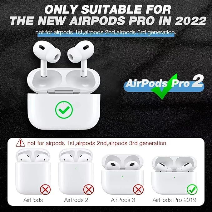 for AirPods Pro 2nd/1st Generation Case Cover, Luxury Leather Full Body Shockproof Protective Cover for AirPods Pro 2&1 Gen Case for Women Men-Brown