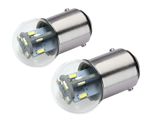 Aero-Lites.com #90 Miniature Bulb LED Replacement | 12/28 Volt AC/DC Base Style: BA15D Replaces Filament Bulbs: #90, #68, #96, #1178 (2-Pack; Blue)