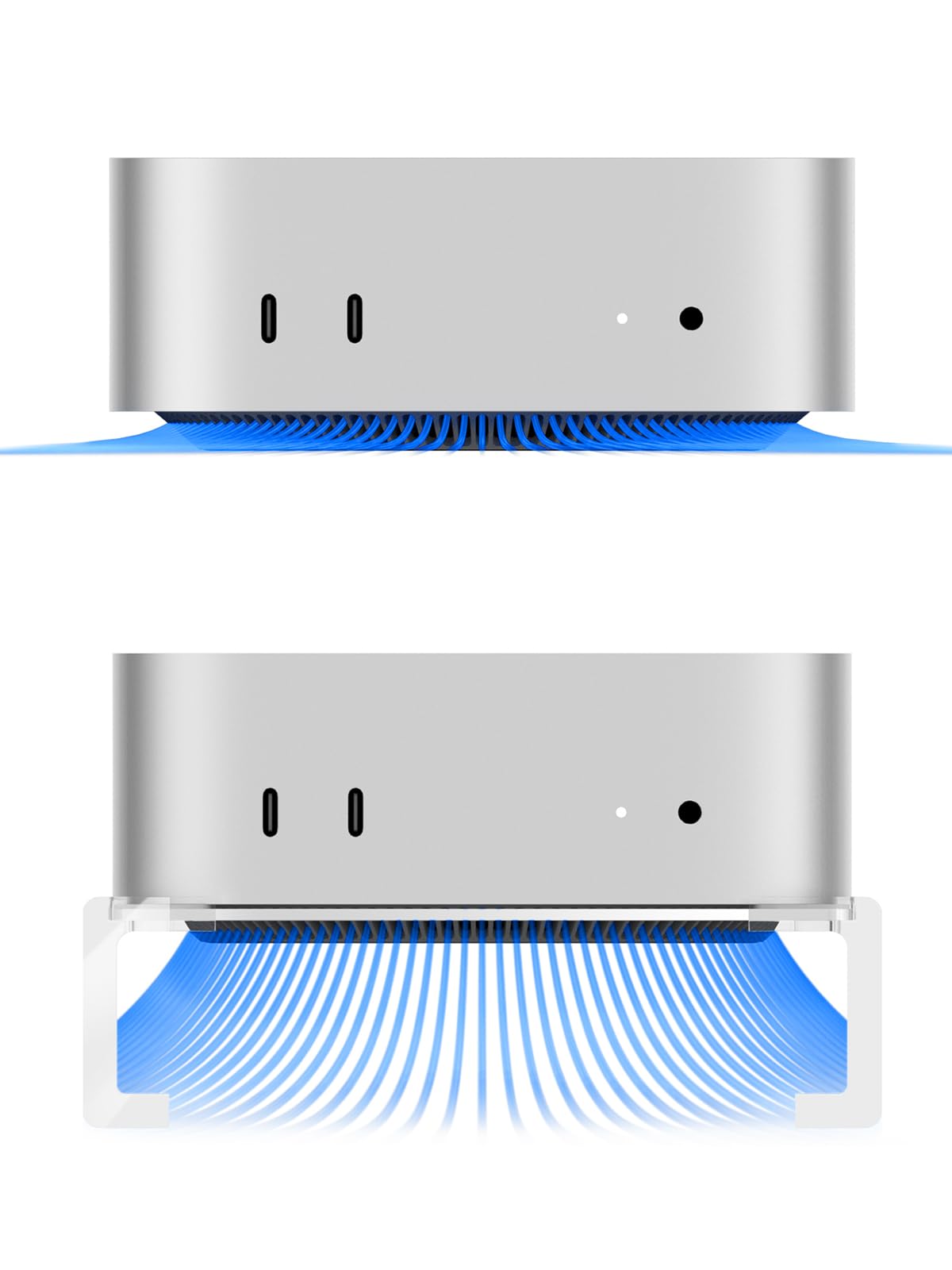 TuparGo 2024 Mac mini Computer Stand,Desk Mount for Mac mini M4/M4 Pro, Provides Better Air Flow Heat Dissipation and Support.Anti-Slip and Drop-Off