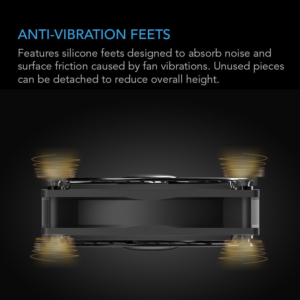 AC Infinity MULTIFAN S7-P, Quiet Dual 120mm AC-Powered Fan with Speed Control, UL-Certified for Receiver DVR PlayStation Xbox Component Cooling
