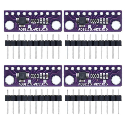 4Pcs ADS1115/ADS1015 16 Bit 4 Channel High-Precision I2C IIC Analog-to-Digital Converter ADC Conversion Module Development Board for Arduino Raspberry