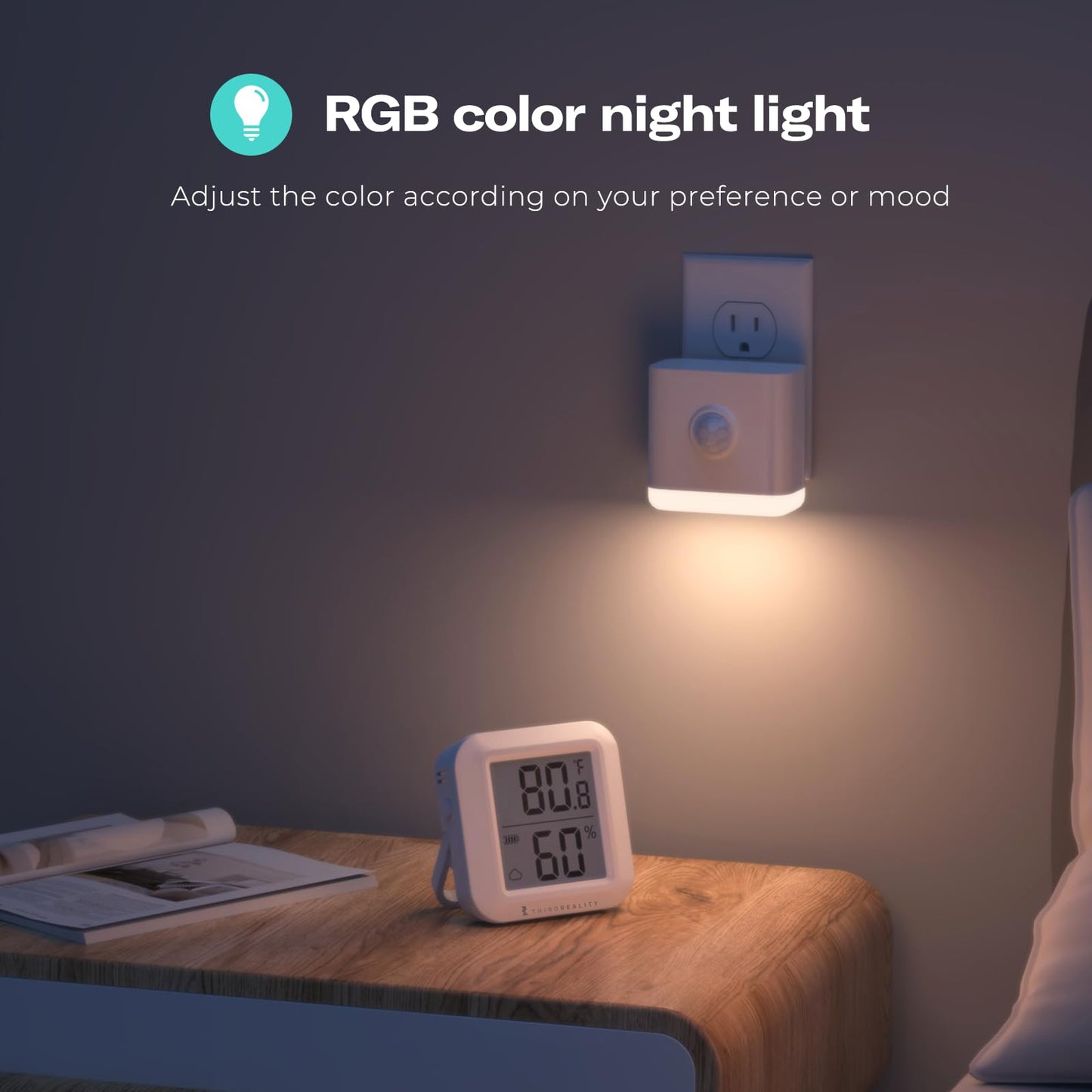 THIRDREALITY Multi-Function Night Light, Zigbee Repeater, 3-in-1 Combines a Motion Sensor, a Illumination Sensor and RGB Color Night Light, 1-100%