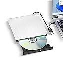 External CD/DVD Drive, USB 3.0 & Type-C CD/DVD Disc Reader Writer, CD ROM +/-RW External CD Player, Portable CD Burner for Laptop Desktop PC Mac