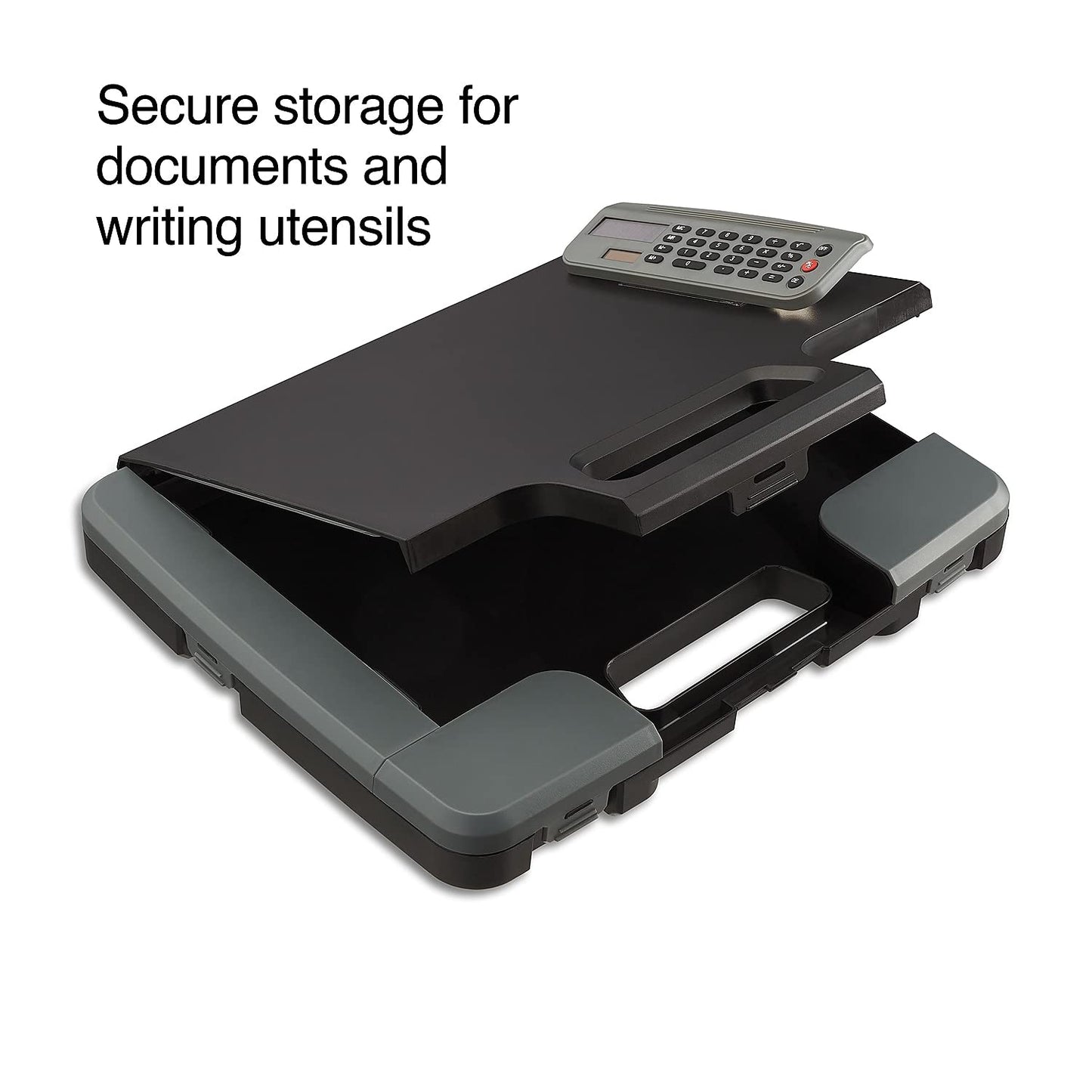Staples Heavy?Duty Portable Clipboard with Calculator, Black - Multi?Function Clipboard