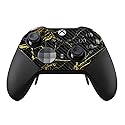 MightySkins Carbon Fiber Skin Compatible with Xbox Elite Series 2 Controller - Black Gold Marble | Protective, Durable Textured Carbon Fiber Finish |